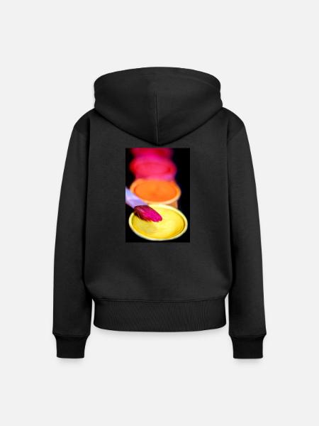 Malerei - Frauen Premium Bio Zip Hoodie - Schwarz