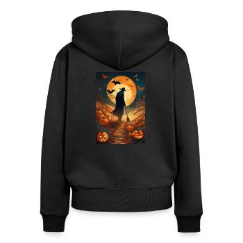 Épouvantail vivant - Sweat à capuche zippé Premium bio Femme - noir - Dos - Julia (174cm)