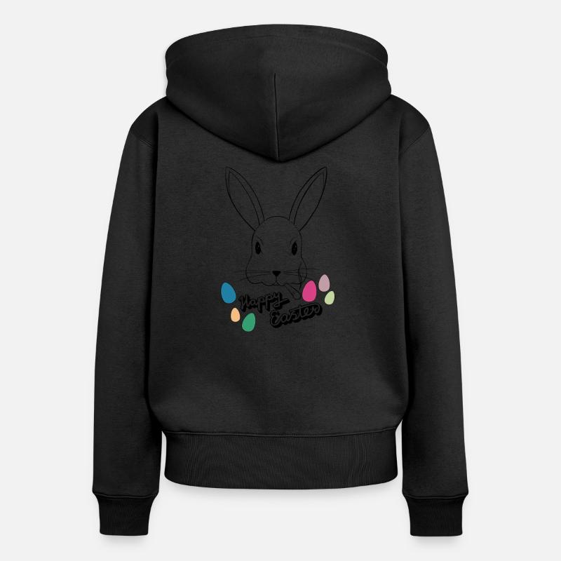 Joyeuses Pâques - Sweat à capuche zippé Premium bio Femme - noir