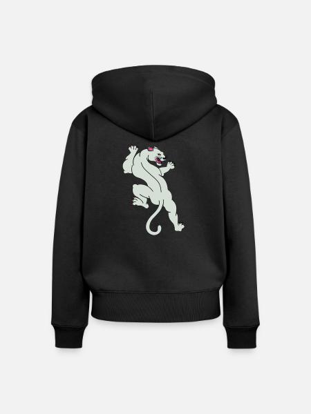 panther 02 - Frauen Premium Bio Zip Hoodie - Schwarz