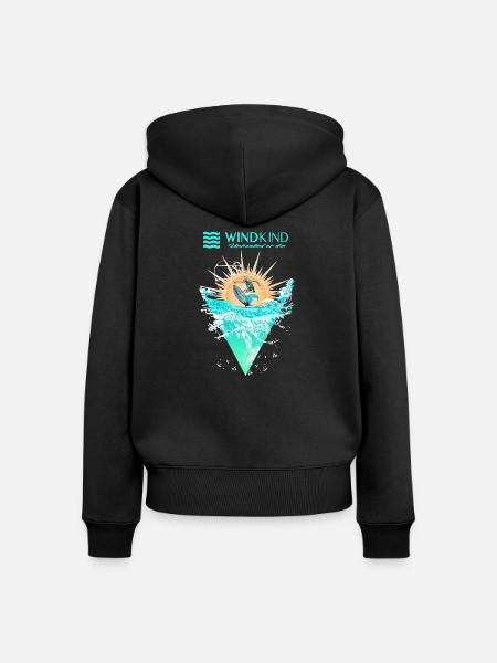 Kitesurfing Kite - Frauen Premium Bio Zip Hoodie - Schwarz