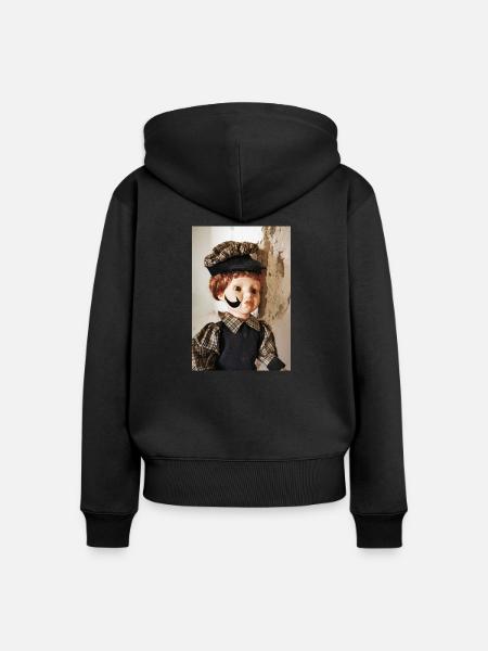 Dolly - Frauen Premium Bio Zip Hoodie - Schwarz