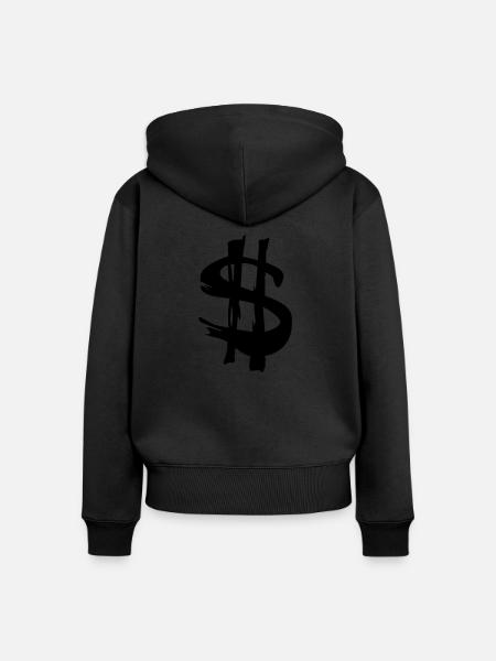 dollar - Frauen Premium Bio Zip Hoodie - Schwarz