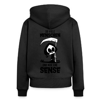 I HASSE PEOPLE SENSENMANN - Women's Premium Organic Zip Hoodie - black - Back - Julia (174cm)
