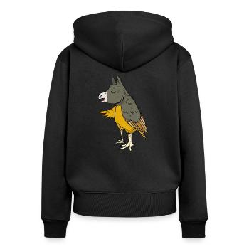 Donkey or eagle or donkey bird bird - Women's Premium Organic Zip Hoodie - black - Back - Julia (174cm)