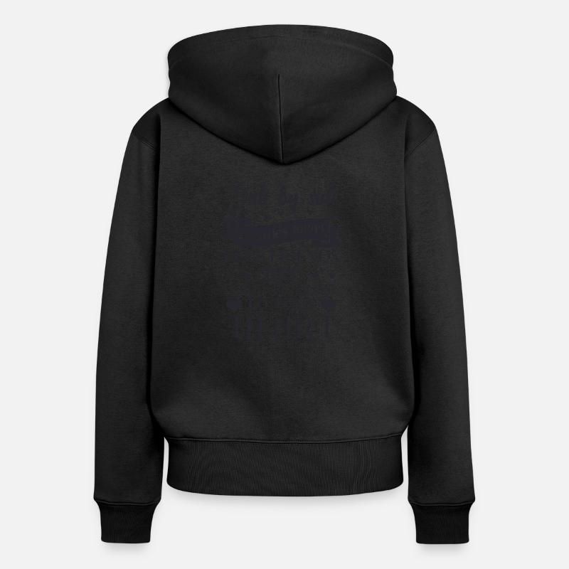 Seite an Seite oder meilenweit voneinander entfernt sind beste Freunde - Frauen Premium Bio Zip Hoodie - Schwarz