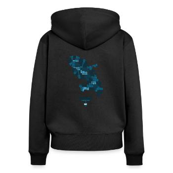 blue martinique - Sweat à capuche zippé Premium bio Femme - noir - Dos - Julia (174cm)