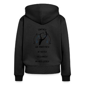 Taucher tauchen Sporttaucher Gerätetauchen - Frauen Premium Bio Zip Hoodie - Schwarz - Hinten - Julia (174cm)