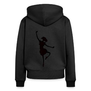 dancing sheep silhouette - Women's Premium Organic Zip Hoodie - black - Back - Julia (174cm)