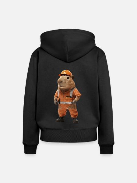 Wasserschwein - Frauen Premium Bio Zip Hoodie - Schwarz
