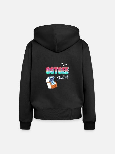 Ostsee Feeling - Frauen Premium Bio Zip Hoodie - Schwarz