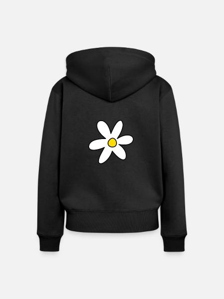 Blütenkraft - Frauen Premium Bio Zip Hoodie - Schwarz