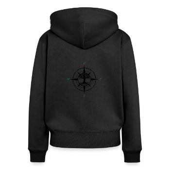 compass tree of life 02 - Women's Premium Organic Zip Hoodie - black - Back - Julia (174cm)