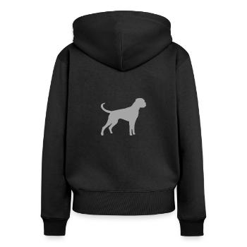 Boxer gray - Women's Premium Organic Zip Hoodie - black - Back - Julia (174cm)