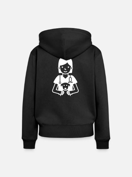 Tiersitterin Hundesitterin Katzensitterin - Frauen Premium Bio Zip Hoodie - Schwarz