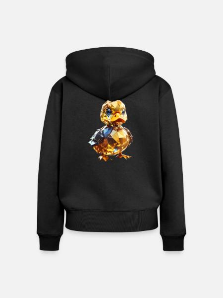 Kristall Ente - Frauen Premium Bio Zip Hoodie - Schwarz