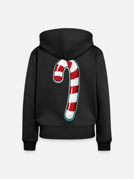 Zuckerstange gestreiftes Design - Frauen Premium Bio Zip Hoodie - Schwarz