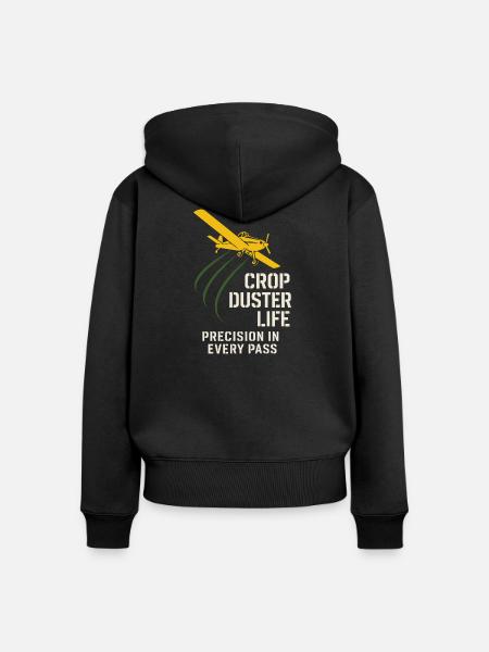 Ländliche Luftfahrt Landwirtschaft Pilotgeschenk - Frauen Premium Bio Zip Hoodie - Schwarz