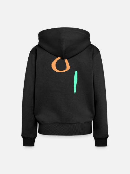 Minimal Abstrakt - Frauen Premium Bio Zip Hoodie - Schwarz