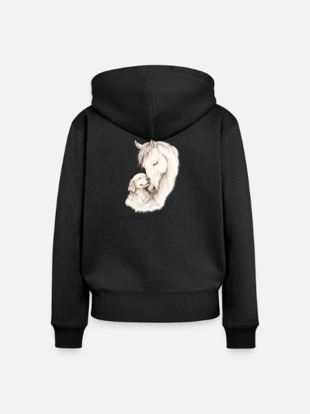 Gentle Souls - Frauen Premium Bio Zip Hoodie - Schwarz