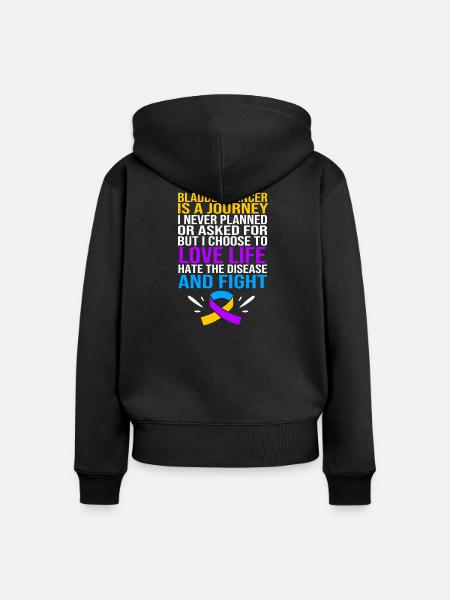 Blasenkrebs Krebs Blase - Frauen Premium Bio Zip Hoodie - Schwarz