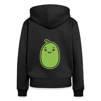 Cornichon - Sweat à capuche zippé Premium bio Femme - noir - Dos - Julia (174cm)