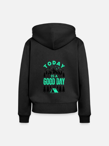 Lass uns verlieren - Frauen Premium Bio Zip Hoodie - Schwarz