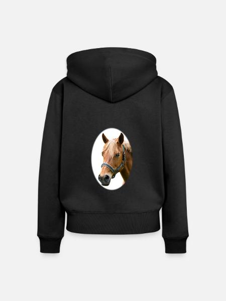 Horse. Pferd. - Frauen Premium Bio Zip Hoodie - Schwarz