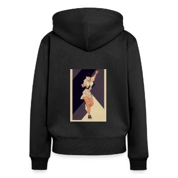 Ms. Sports Japanese - Women's Premium Organic Zip Hoodie - black - Back - Julia (174cm)
