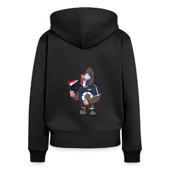 Gorille croate - Sweat à capuche zippé Premium bio Femme - noir - Dos - Julia (174cm)