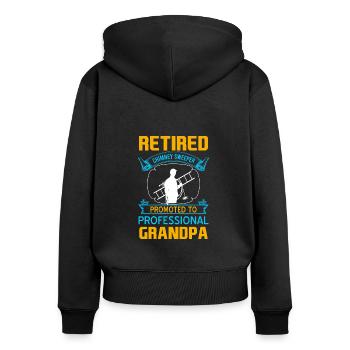 Schornsteinfeger Kaminkehrer Retro Chimney Sweeper - Frauen Premium Bio Zip Hoodie - Schwarz - Hinten - Julia (174cm)