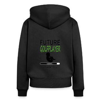 zukünftiger Golf spieler 80% Baby geboren Geschenk - Frauen Premium Bio Zip Hoodie - Schwarz - Hinten - Julia (174cm)
