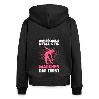 Turner Mädchen Akrobatik Geschenk - Frauen Premium Bio Zip Hoodie - Schwarz - Hinten - Julia (174cm)
