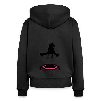 jumping trampoline girl jump jump gift - Women's Premium Organic Zip Hoodie - black - Back - Julia (174cm)