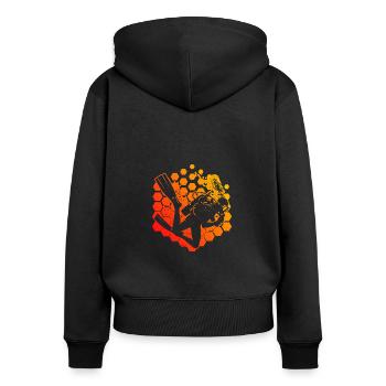 Scuba Diver Tauchen Herren Diver Damen - Frauen Premium Bio Zip Hoodie - Schwarz - Hinten - Julia (174cm)