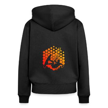 Kitesurfing Kitesurfing Kitesurf Kitesurfer - Women's Premium Organic Zip Hoodie - black - Back - Julia (174cm)