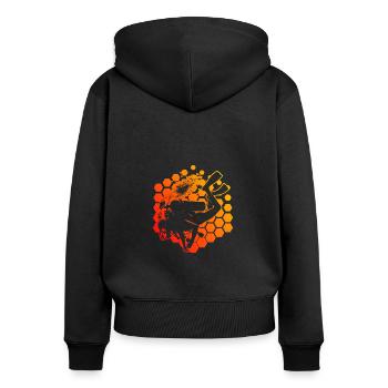 Plongeur Plongée sous-marine Scuba Diver Hommes - Sweat à capuche zippé Premium bio Femme - noir - Dos - Julia (174cm)