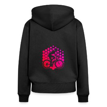 Bicycle Cycling Mtb Cycling Bike - Women's Premium Organic Zip Hoodie - black - Back - Julia (174cm)