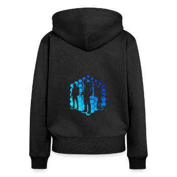Bouldering Climbing Kletterer Climber Bouldern - Frauen Premium Bio Zip Hoodie - Schwarz - Hinten - Julia (174cm)