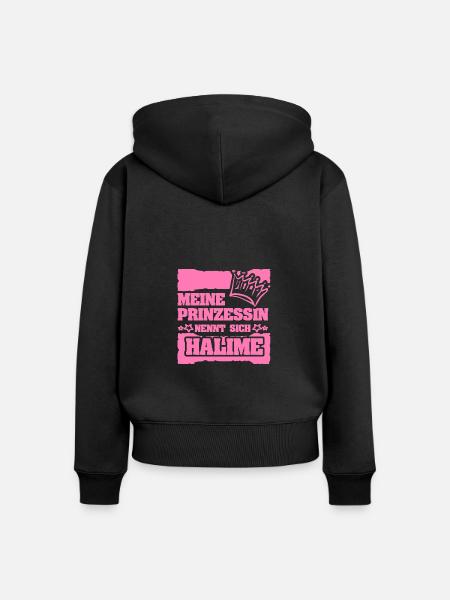 Mädchenname Halime - Frauen Premium Bio Zip Hoodie - Schwarz
