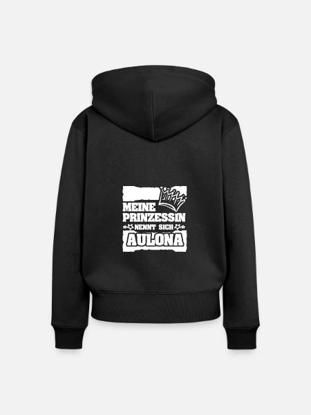 Geschenk für Aulona - Frauen Premium Bio Zip Hoodie - Schwarz