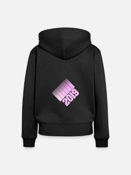 2019 - Frauen Premium Bio Zip Hoodie - Schwarz