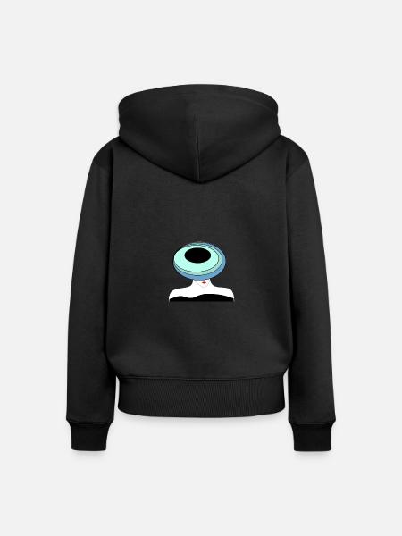 Dame Mode - Frauen Premium Bio Zip Hoodie - Schwarz
