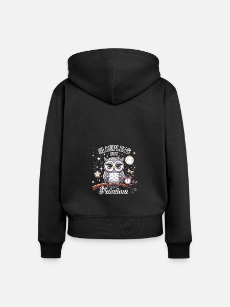 Schlaflos, aber fabelhaft - Frauen Premium Bio Zip Hoodie - Schwarz