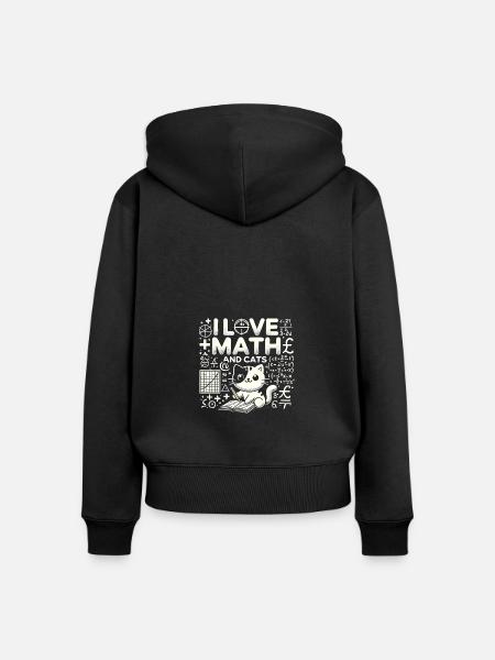 Ich liebe Mathe und Katzen - Frauen Premium Bio Zip Hoodie - Schwarz