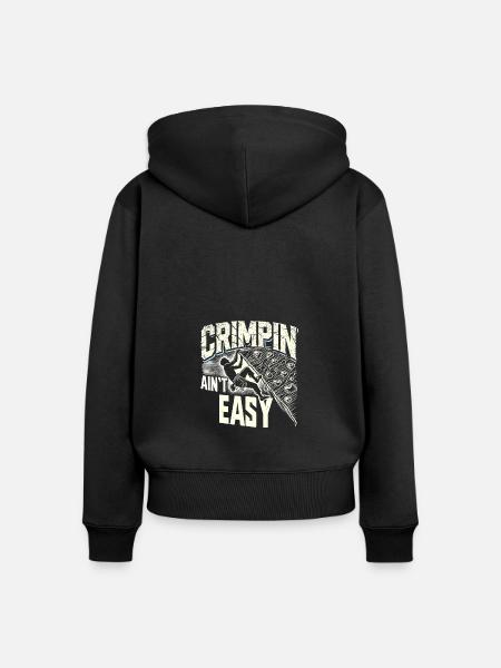 Crimpen ist nicht einfach - Frauen Premium Bio Zip Hoodie - Schwarz