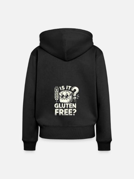 Ist es glutenfrei? - Frauen Premium Bio Zip Hoodie - Schwarz