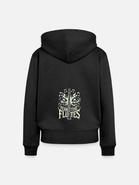 Fürchte die Flöten - Frauen Premium Bio Zip Hoodie - Schwarz