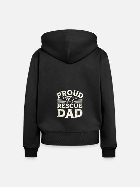 Stolzer Rettungs-Papa - Frauen Premium Bio Zip Hoodie - Schwarz