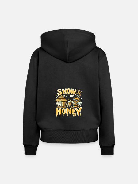 Zeig mir den Honig - Frauen Premium Bio Zip Hoodie - Schwarz